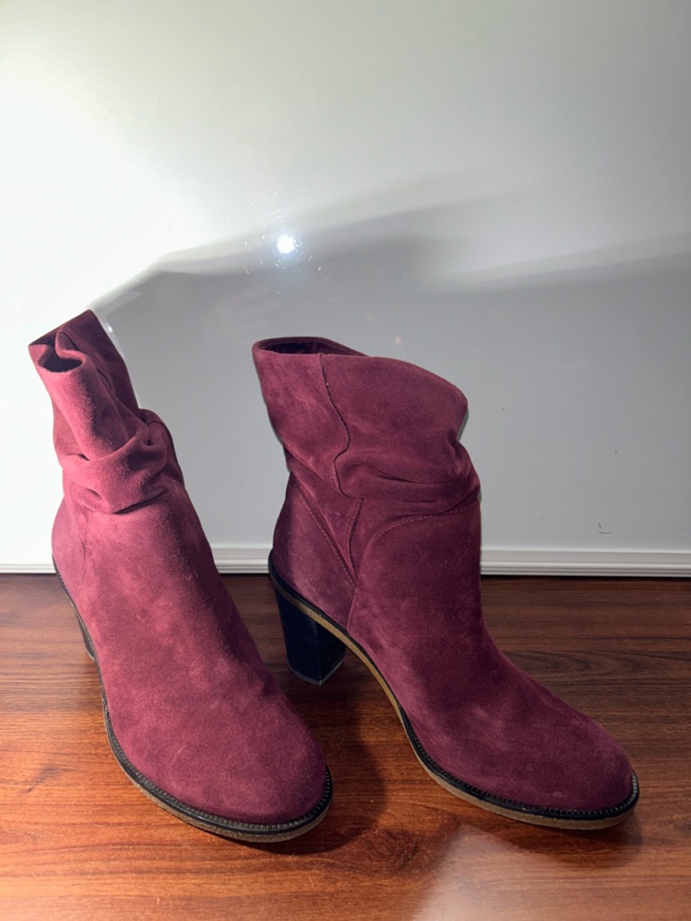 Vince Camuto Plum Color Suede Slouch Boots